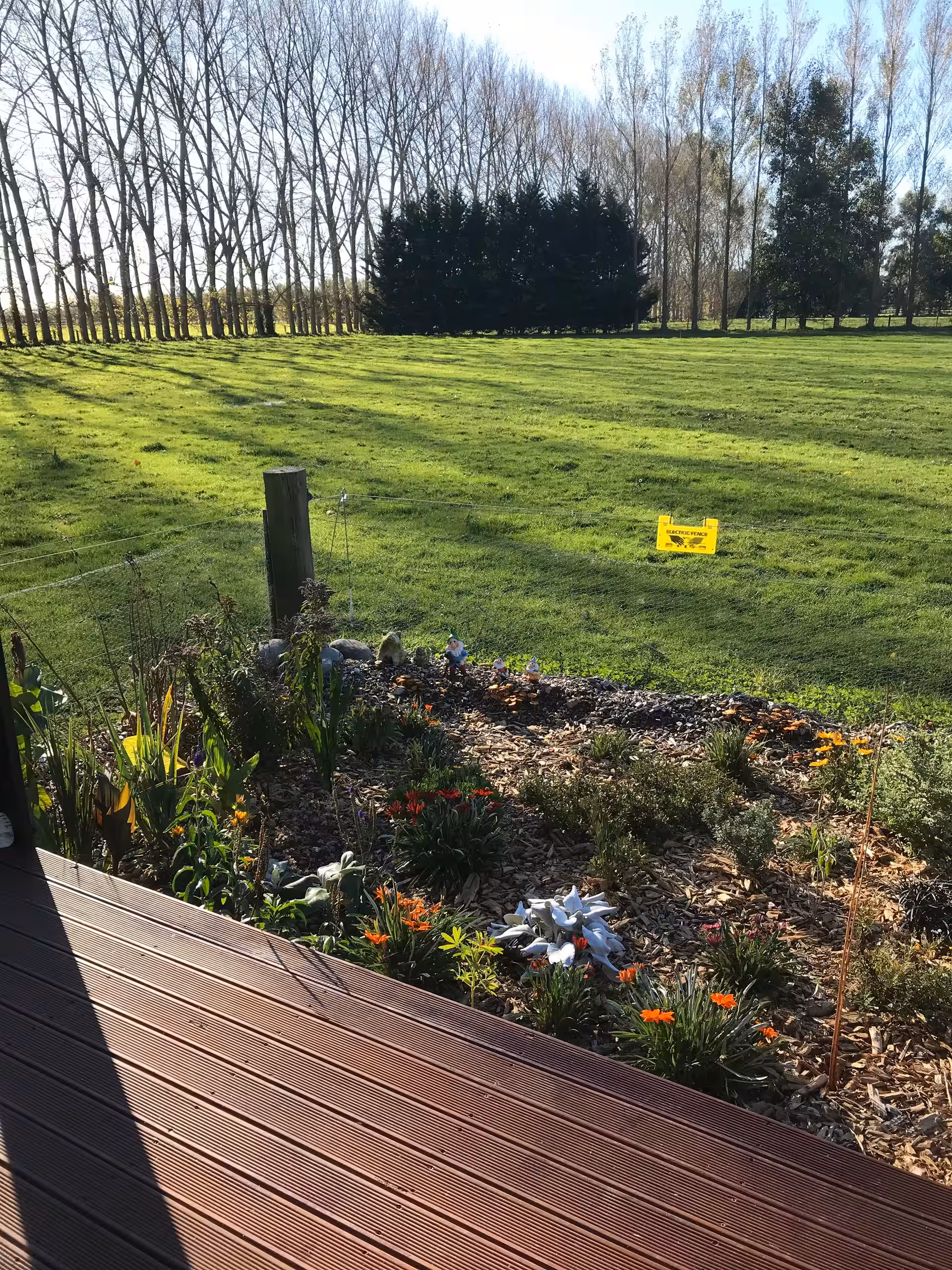 Deck garden farmland view
