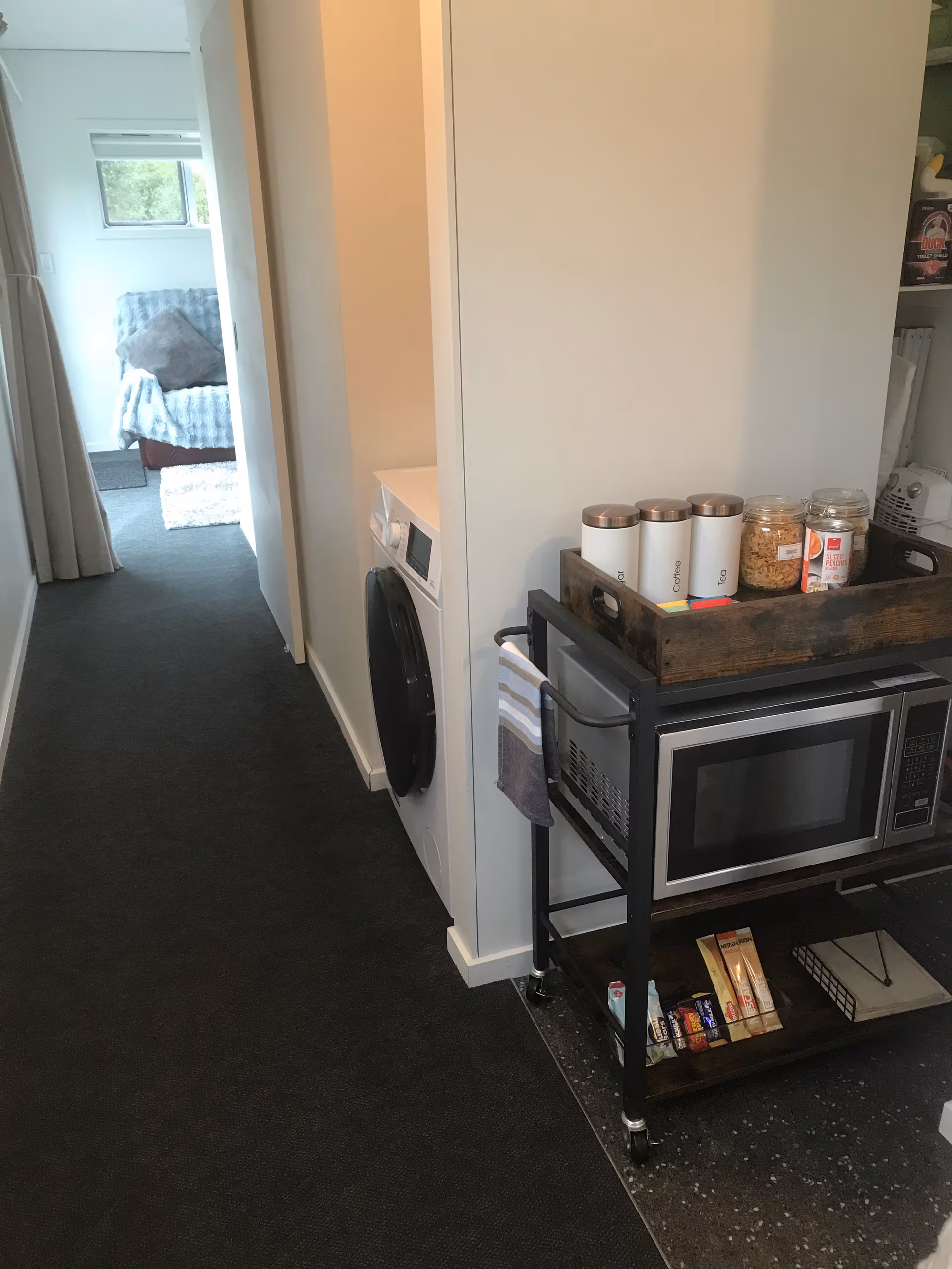 Laundry hallway amenities