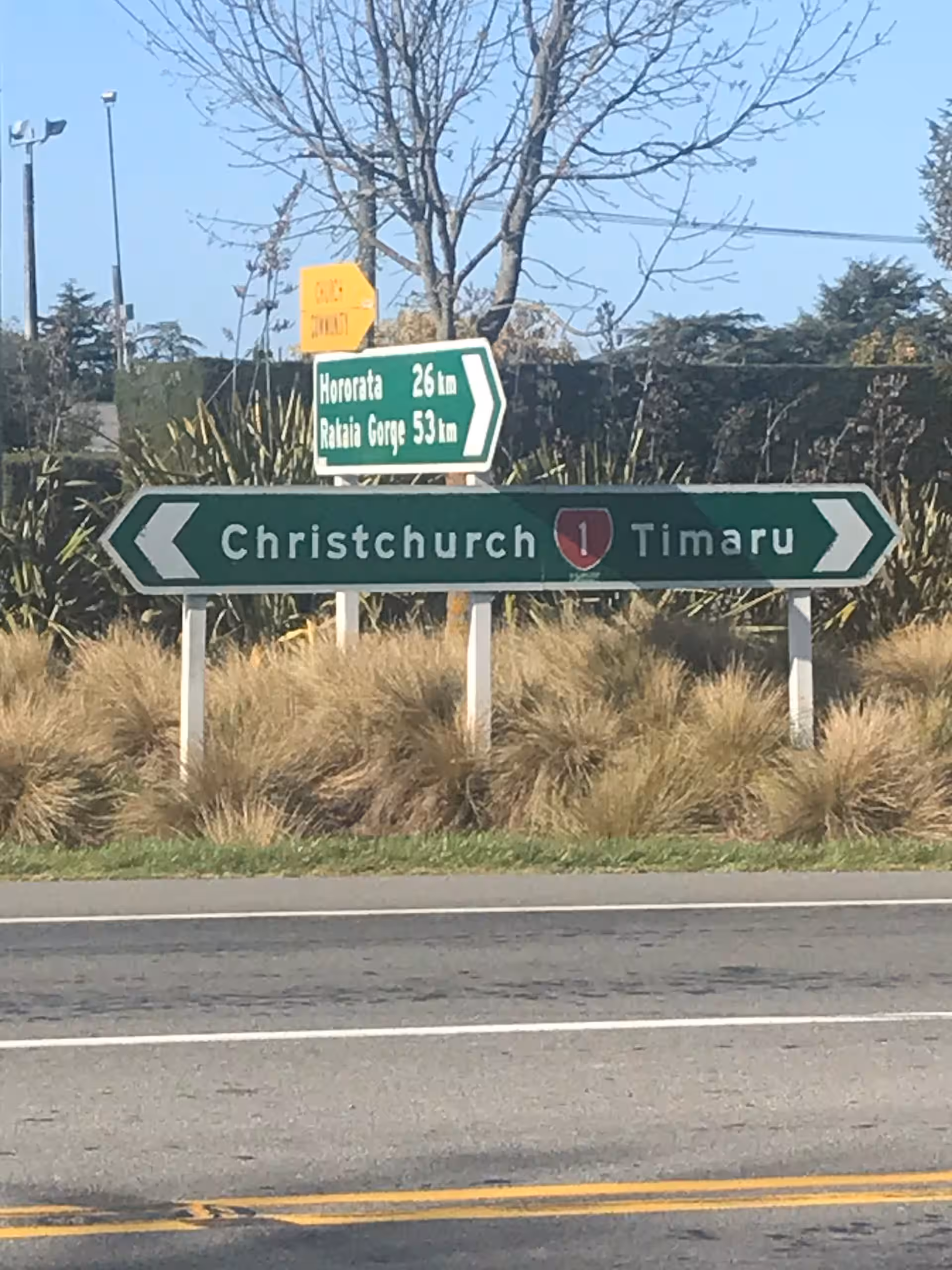 Road sign Leeston