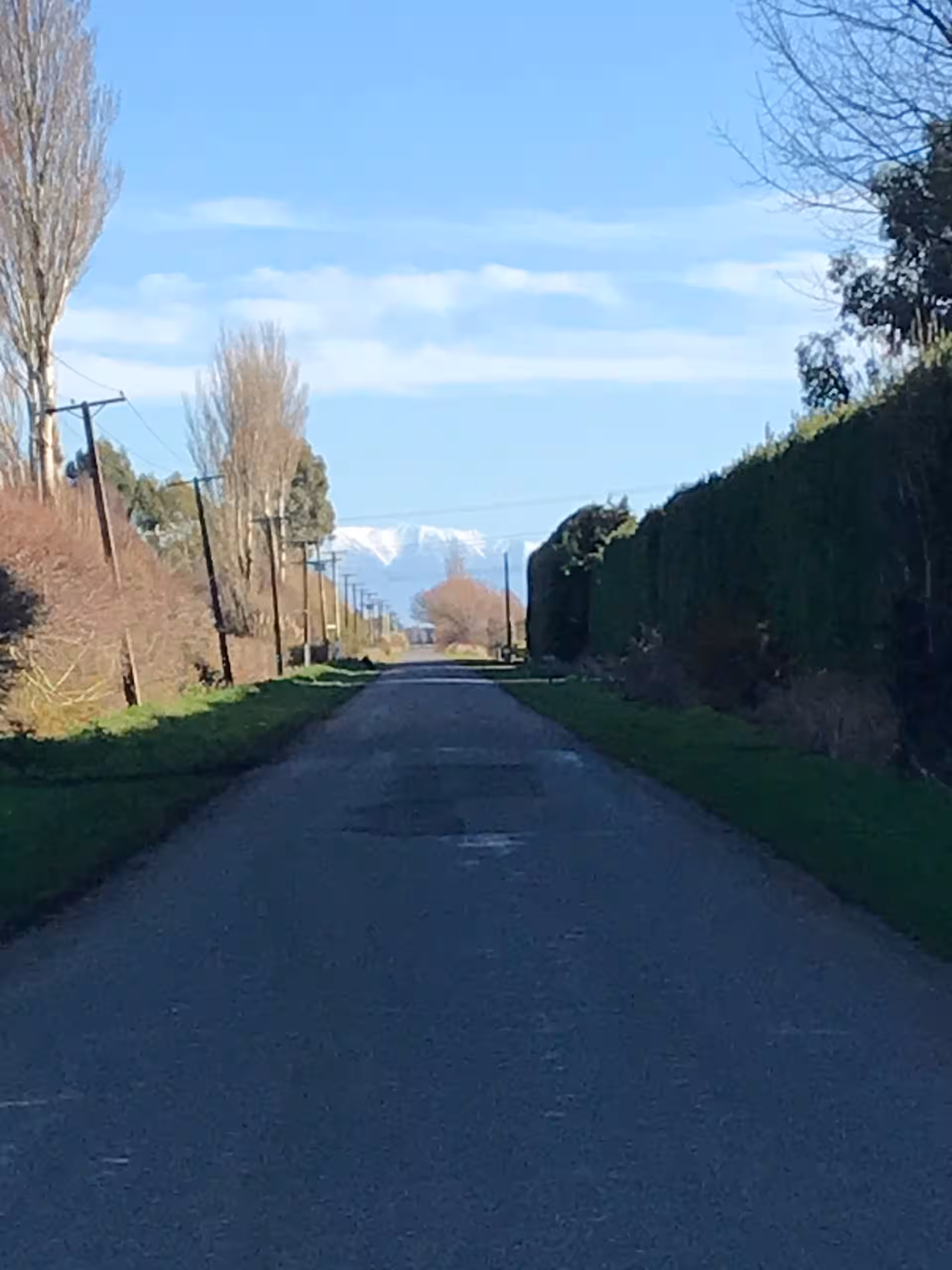 Street view with mountains